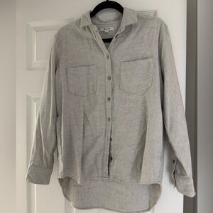 Madewell Light Gray Flannel Button-Down Shirt